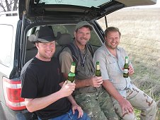 Ash Creek Expedition - Robert Ward, Greg Hupe, Mike Farmer, well deserved beer break.