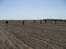 Mifflin Expedition - Organized gridding of a corn field.