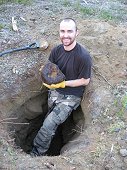 Muonionalusta Expedition - Devin with a find that took three hours to dig!