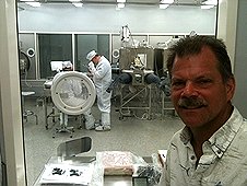NASA - JSC Visit - Greg observing scientists in the ultra clean room.