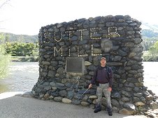 Sutter's Mill Expedition - Greg Hupe with Sutter's Mill memorial landmark.