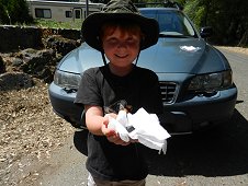Sutter's Mill Expedition - One happy little meteorite finder.