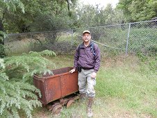 Sutter's Mill Expedition - Greg with old mine cart.