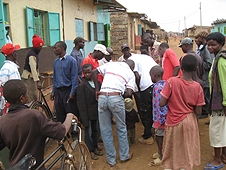 Thika, Kenya Expedition - Local villagers signing up to to be paid for a days hunt.