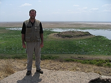 Thika, Kenya Expedition - Greg overlooking the swamp fed by snow melt from Mt. Kilimanjaro.