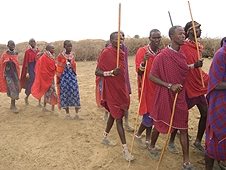 Thika, Kenya Expedition - Maasai warriors going out on a hunt.