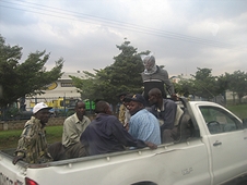 Thika, Kenya Expedition - Not sure if this guy was a hostage or just protecting his head from the fumes!