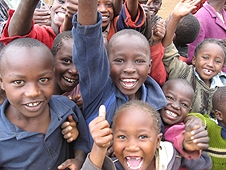 Thika, Kenya Expedition - Kenya kids welcome us back to the strewnfield.