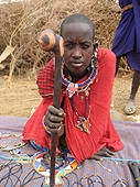 Thika, Kenya Expedition - I purchased this Maasai warrior club from her.
