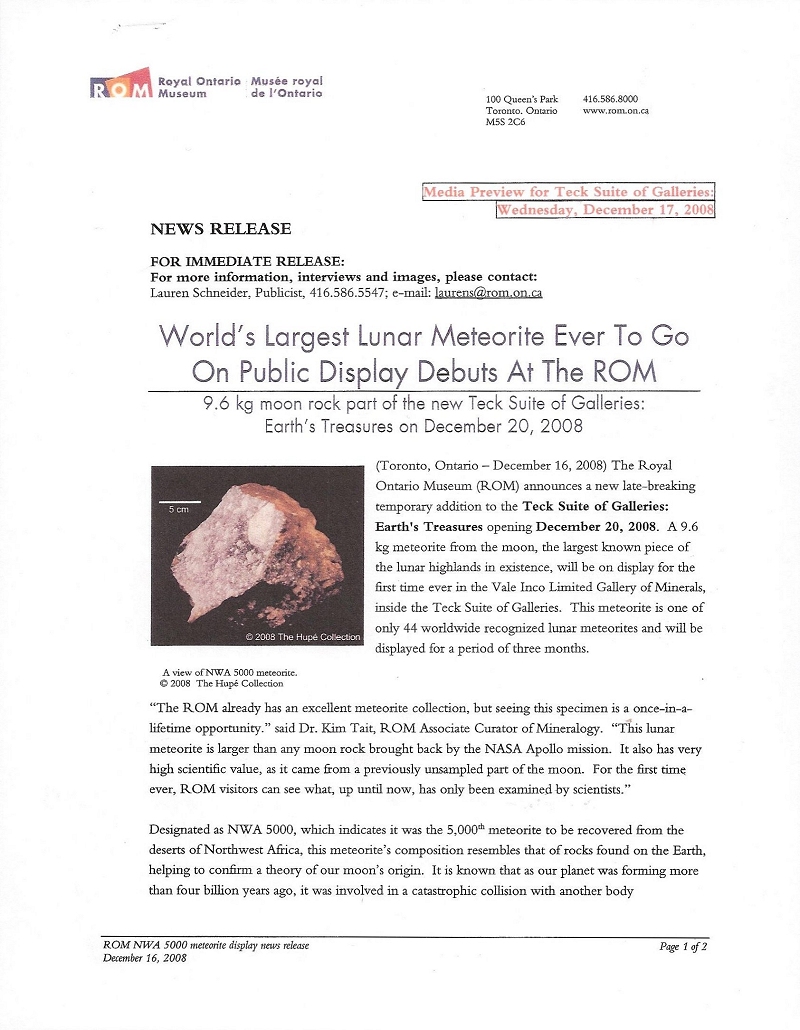 ROM Press Release Page 1