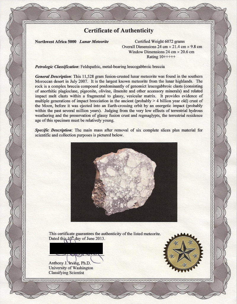 Certificate of Authenticity